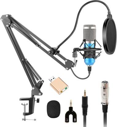 TechBlaze BM800 Condenser Mic Studio Microphone Kit for Voice Recording ,Gaming Mike Set For Studio Recording , Podcasting Live Streaming & Broadcasting