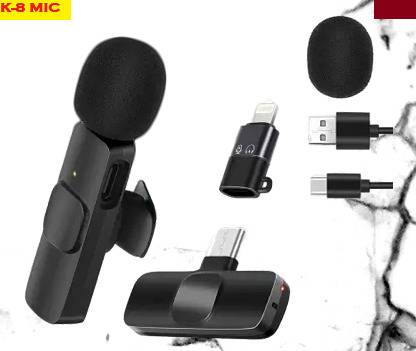 Actariat E1857_K8 MIC TYPE-C SUPPORTED WIRELESS MICROPHONE BLACK (PACK OF 1) Holder