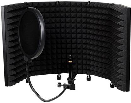 TechBlaze 5 Panel Reflection Filter with for Condenser Microphone High Density Isolation Shield