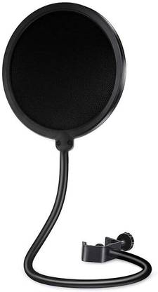 GoodsBazaar Professional Microphone Pop Filter Shield for Blue Yeti and Any Other Microphone Dual Layered Wind Pop Screen 360° Gooseneck for Vocal Recording Broadcasting