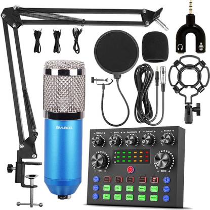 IMAGINEA BM800 Microphone with V8 Live Sound Card Recording Condenser Studio Gaming Mic Microphone Set