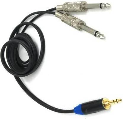 टीज़ेड स्मार्ट Dual Mono 6.35 mm P38 Male to 3.5 mm Stereo Aux Male मोनो ऑडियो केबल 1.5M