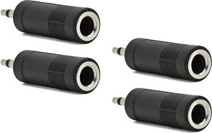 fdealz 4 Pieces of Audio Jack Adapter 3.5mm to 6.35mm Headphone Adapter Microphone Converter Stereo Socket to Headphone Jack,