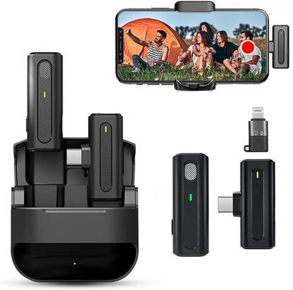 WRADER Wireless Lavalier Microphone with Charging Case Mic for Voice Recording Youtube Vlogs Podcast Interview ASMR Video Recording and Online Teaching Mike