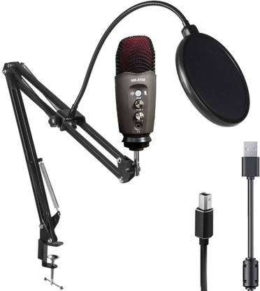 DawnRays Condenser Microphone Plug & Play USB Gaming Mic For PC With Foldable &Adjustable Arm Stand for Studio Recording, Gaming ,Podcasting