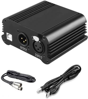 DawnRays 48V Phantom Power Supply with Adapter, BONUS+XLR 3 Pin Microphone Cable for BM 800 or Any Condenser Microphone Music Recording Equipment Phantom Power For BM 800 And any other condenser mic