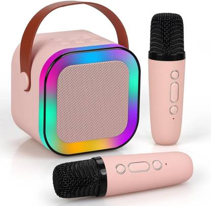 CLUBCLASSY Karaoke Machine Portable Bluetooth Speaker rgb Lights dual wireless mic with speaker