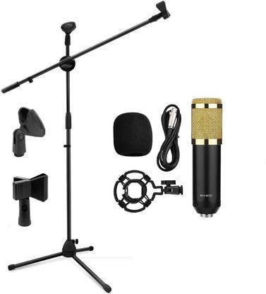 Urban Infotech Studio Condenser Microphone Set for Singing & Recording, Dynamic Condenser Mic with Adjustable Long Stand, Shock Mount, XLR Cable for Computer, YouTube Singing Studio & Mobile Recording MIC STAND