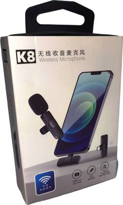 Metallica K8 Wireless Mic for both IOS and Andriod | Plug and Play No Application Required Collar Mic