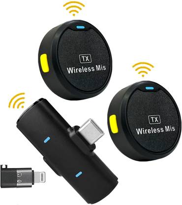 MOBIZAC Round Shape Wireless Mic with Noise Reduction for Video Recording Instagram ASMR Podcast Video Making Reels Microphone