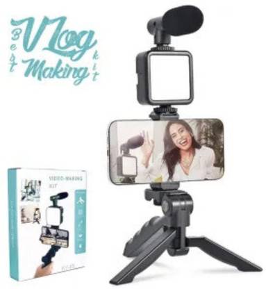 SHINI LIFESTYLE Vlogging & Video Shooting Kit | Adjustable Tripod, LED Light & High-Quality Mic VIDEO MAKING KIT