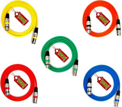 PEARL 1.5 Meter XLR Male to XLR Female Balanced shielded Microphone Cable | PEARL Cable (XLR Cable) - 5 Pcs