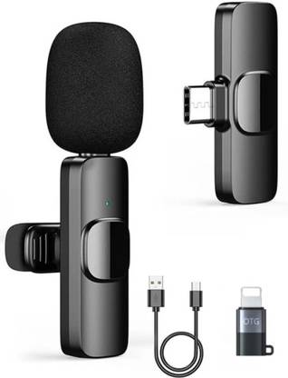 SARZA Wireless Mic for YouTube Vlog Video Recording Online Classes/Lavalier Lapel with NoiseCancellationMic Supports Type-CAndroid &iPhone/Plug &Play/No Bluetooth