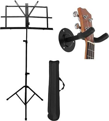 IMAGINEA Adjustable Portable Folding Notation Stand and Clip Holder with Guitar Hanger Book Stand for Notes, Violin, Lyrics (Heavy Duty Notation Music Stand)