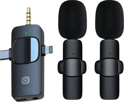 MOOZMOB Dual User Wireless Mic for Mobile Tablet Laptop and Cameras (3.5 mm Jack) Microphone