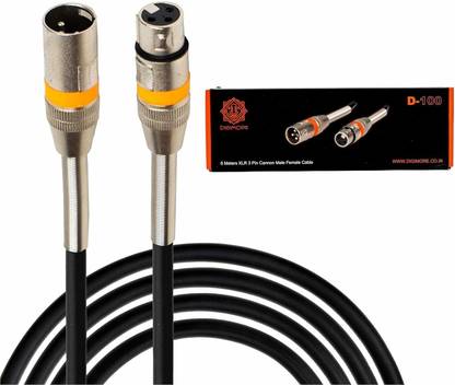 Digimore D-100 3-Pin XLR 20 feet Cable for Musical Instruments, Audio Mixers & Speakers Cable  (Black)
