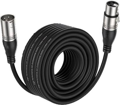DawnRays 6 meter Cable with 3-Pin XLR Male to Female Microphone Cable, Black XLR Cable