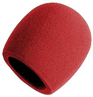 BOLT On Stage Foam Ball-Type Mic Windscreen, Red Mic Foam