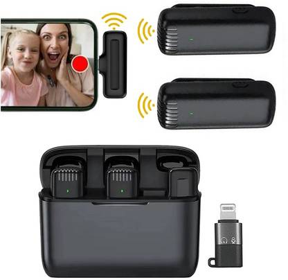 WRADER Professional Grade Dual User Wireless Mic for iPhones and Type C Android Phones Microphone