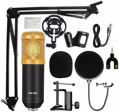 Urban Infotech Recording Microphone Set Condenser Microphone Full Studio Mic Set with Pop Filter, Shock Mount, Boom Scissor Arm Stand NB 35 Stand, XLR Cable and 3.5 mm Audio Splitter (Full Set) Full Mic Set