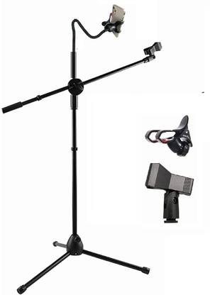 Techtest Multi-function Live Streaming Broadcast Microphone Mobile Phone Stand Mic Stand for Singing, Condenser Mic Stand, Mike Stand for Singing Stand for Mic