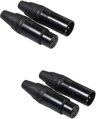 fdealz 4 Pieces of 3 Pin XLR Microphone Plug Audio Cable Connector Male & Female XLR Male DIY Soldering Connector + XLR Female DIY Soldering Connector
