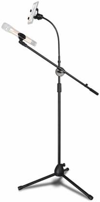 Techtest Adjustable Microphone Stand Singing Mike Stand Mic Stand With Mobile Holder Mic Stands For Performance, Karaoke Singing, Speech, Stage and Outdoor