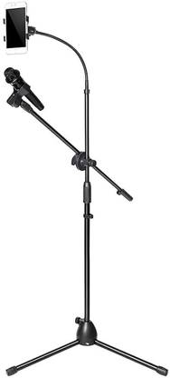 Testudo Heavy Duty Adjustable Dual Mike Stand Mic Stands For Performance, Karaoke Singing, Speech, Stage and Outdoor