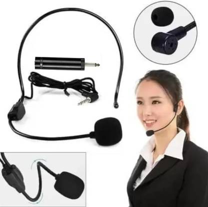 DBD T NECK BAND Microphone 5mtr wire 3.5 mm & 1/4 jack PA System Microphone MIC