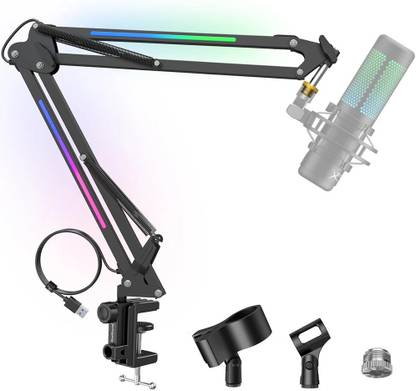 AMG Music RGB Microphone Stand Mic Arm Stand with RGB Lights for Studio Recording Gaming Microphone Stand for YouTube Streaming Podcasting Microphone Holder
