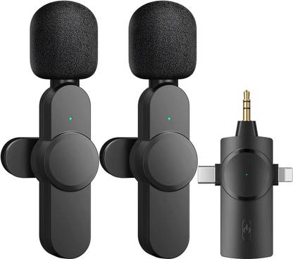 VOLTAC 3 in 1 Microphone Wireless Mic for Smartphone Laptop YouTube Live Stream Microphone