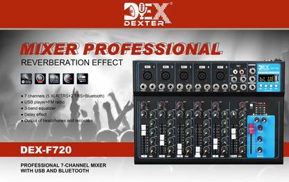 Amrit Audio 7 CHANNEL SOUND MIXER INBUILT USB RECORDING,FX ECHO,48V PHANTOM POWER 3 BAND EQUALIZER USE FOR LIVE SHOW,DJ SOUND, STUDIO MULTIPURPOSE