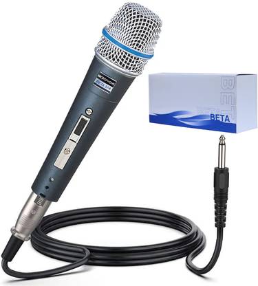 Qmic BETA57A Cardioid Vocal Unidirectional Dynamic Karaoke Microphone with XLR Cable Multi-Purpose Microphones with XLR-1/4" Cable Beta 57 With Corded, Mic Stand