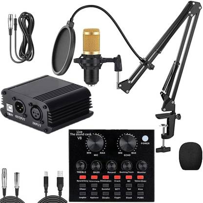 amg digital BM 800 Condenser Mic with 48V Phantom Power Supply +v8+ Studio Equipment Microphone set