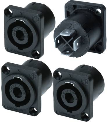 RODZ Speakon amplifier female connector, (4 pcs Pack) Audio Speaker Plug Twist Lock 4 Pole Speakon Female Socket Connecter