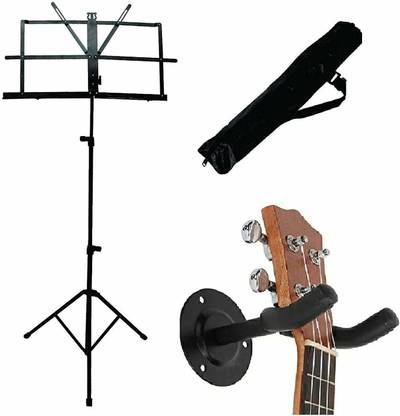 DawnRays Folding Notation Stand With Guitar Stand Sheet Music Stand Music Note Lyrics Book Stand Portable Strong Body Notation Stand Music Sheet With Guitar Wall Mount Hanger Clip Holder Tripod Base For Books, Notes, Violins, Lyrics Stand w/Carry Bag Music Book Stand Music Book Stand
