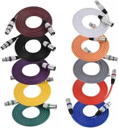 SONHUFU (10 Pack) DMX Cable 3-Pin Microphone Male Female Cable Microphone, Speaker, DMX-Lights, Recording Cord