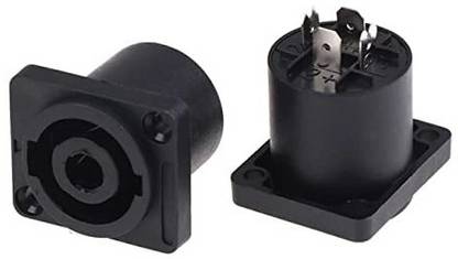 DIYtronics 2 Pc Adapter Black Speakon XLR Socket Connector Speakon Socket