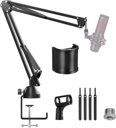 Tonor T10 Adjustable Microphone Arm Stand with Pop FIlter for HyperX Quadcast/SoloCast, Blue Yeti, Shure, Rode, Razer Seiren Mini, etc