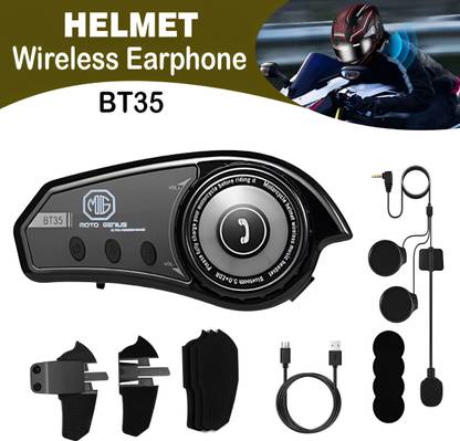 ASRYD BT-35 Helmet Bluetooth Headset, HD Music, Calls, Voice Assistant, Navigation 360 Helmet Wireless Headphone