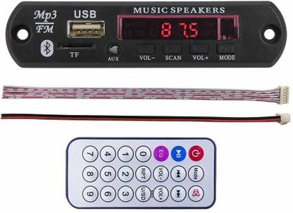 BALRAMA Bluetooth Panel FM USB AUX Card MP3 Stereo Wireless TF Radio Audio Player Module 5 watt Audio Amplifier Inbuilt Audio Player Decoder Module Kit with Front Panel