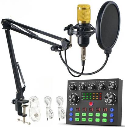IMAGINEA BM 800 Condenser Microphone All Set with V8 Sound Card Recording Studio Condenser Mic