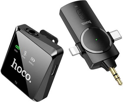 HOCO S31 WIRELESS MICROPHONE WITH 3IN1 RECEIVER FOR STREAMING (BLACK) WIRELESS MICROPHONE