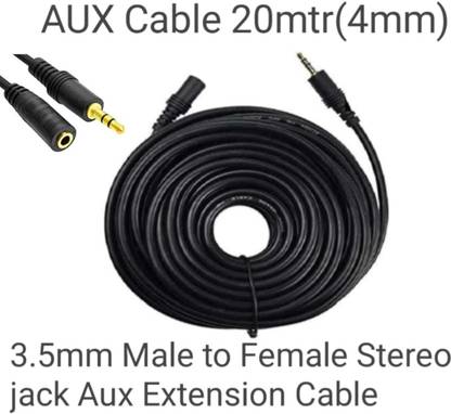 A One AUX Cable 20 meter(4mm) AUX 3.5 mm Stereo Jack Male to 3.5 mm Jack Female FOR CABLE MICROPHONE