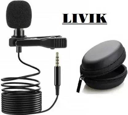 LIVIK NEW Clip Microphone For Youtube | Collar Mike for Voice Recording | Lapel Mic Mobile, PC, Laptop, Android Smartphones, DSLR Camera Shailputri Microphone Microphone (Black),With Hard Carrying Case(CM21,Black)#Quality Assurance Microphone CABLE