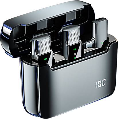 MOBIZAC Dual Wireless Microphone with Noise Reduction Mic for Vlogging Reels Youtube Video Recording Microphone