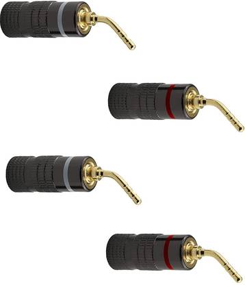 fdealz Banana Connectors - 4 Pieces 4mm Bananas Jack for Speaker Terminals Inputs