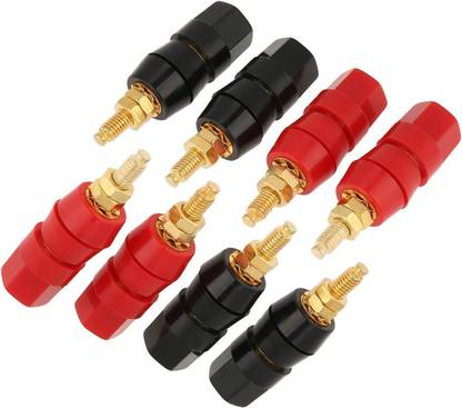 fdealz [ 8 Pieces ] Terminal Binding Post Banana Plug Jack Socket Adapter Connector 4mm Panel Mount Banana Socket Test Probe Audio Speaker Terminal Connector