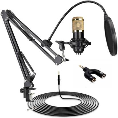 AMG Music BM800 Microphone Set Condenser Mic Home Studio for YouTube/Gaming Record ( Blue) microphone set