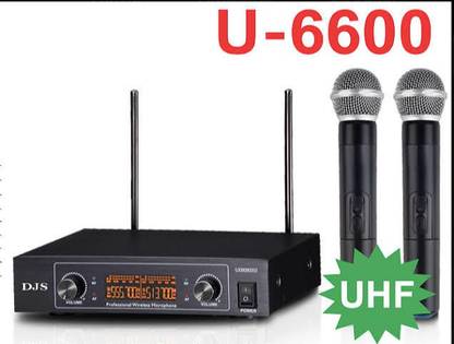 Amrit AUDIO DJS U-6600 UHF DUAL HANDHELD WIRELESS CORDLESS MICROPHONE WITH RECIEVER